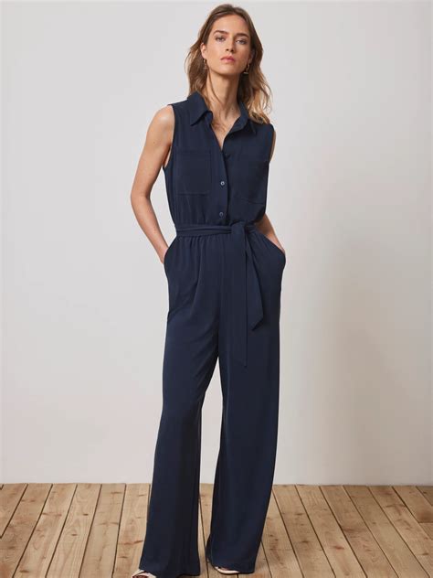 Mint Velvet Utility Jumpsuit, Navy