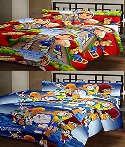 EasyHome Combo of Two Bedsheets in Subway Surfers and Doraemon Design ...
