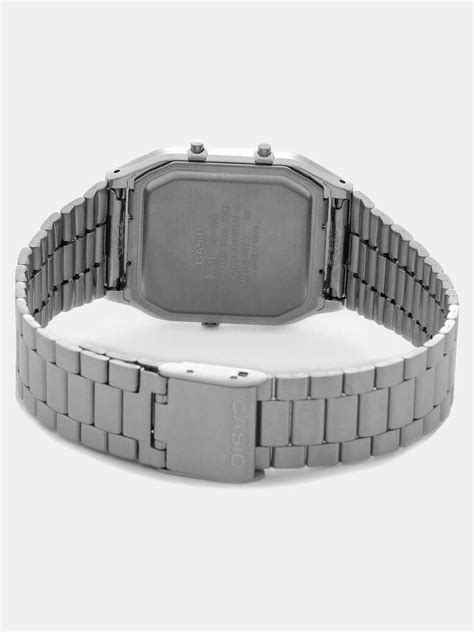 CASIO AQ-230A-1DMQ Vintage AQ-230A-1DHDF Black Dial Silver Stainless ...