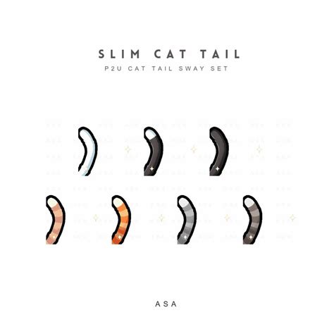 Animated Slim Cat Tail Twitch Emote Bundle | Cat Tail Sway Emote Pack ...