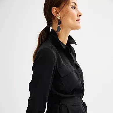 Women's Nine West Utility Midi Shirt Dress