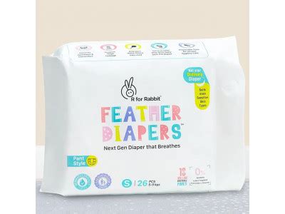 R FOR RABBIT FEATHER SMALL BABY DIAPERS 26 NOS