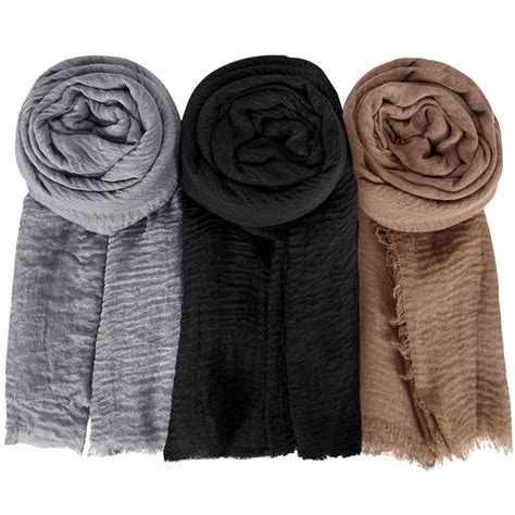 Buy Chalier 3 Pack Scarfs for Women Soft Hijab Scarfs Shawl Wraps for ...