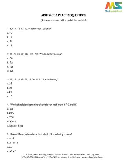 Image result for Sample Math Questions