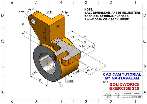 Image result for SolidWorks Part Modelling Exercises for Beginners