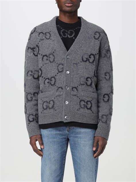GUCCI: Sweater men - Grey | Gucci cardigan 770507XKDSJ online at GIGLIO.COM