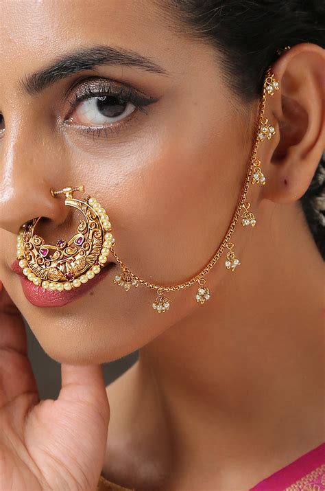 Prarika Pink Temple Work Nosepin – Paisley Pop Shop