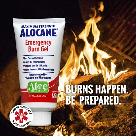 Alocane® Emergency Burn Gel, 4% Lidocaine Max Strength Fast Pain Itch ...