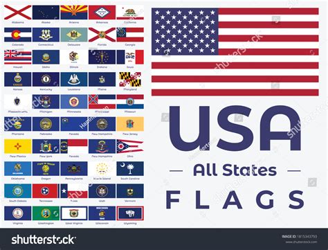 All United States America Flags All Stock Vector (Royalty Free ...