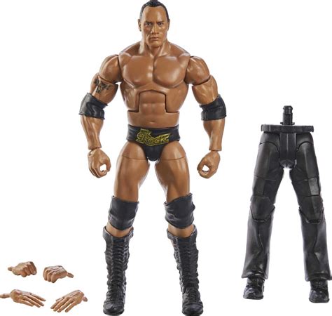 WWE WrestleMania Elite Collection The Rock Action Figure with Build-A ...