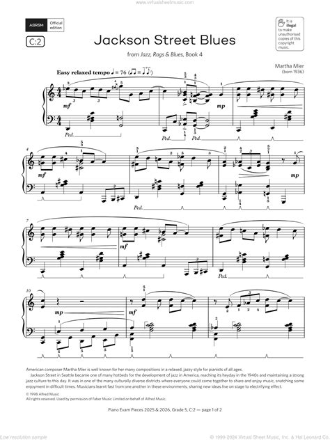 Jackson Street Blues (Grade 5, list C2, from the ABRSM Piano Syllabus ...