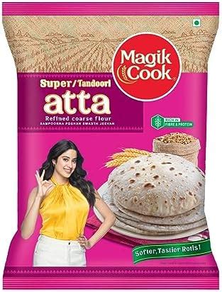 Magik Cook Whole Wheat Chakki Super Tandoori Fresh Atta (1KG, pack of 1 ...