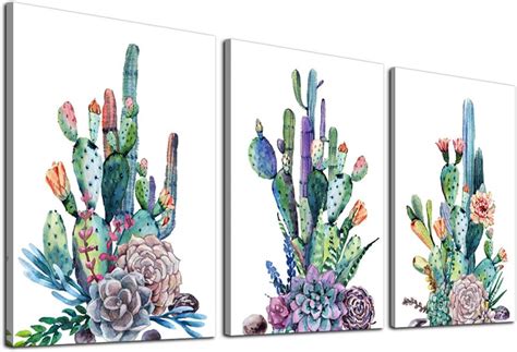 Buy Canvas Art Simple Life Green Cactus Desert Plant Painting Wall Art ...