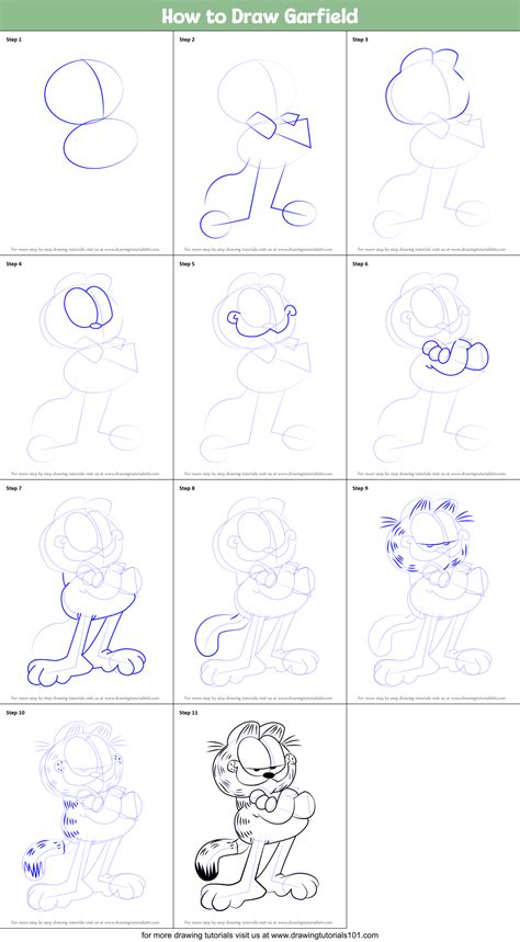 How to Draw Garfield (Garfield) Step by Step | DrawingTutorials101.com