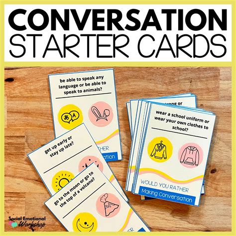 Conversation Starter Cards for Elementary and Middle School - Ice Brea ...