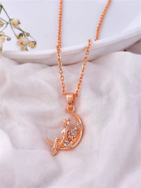 Buy Angel Rose Gold Pendant Chains for Women Online at Silvermerc ...