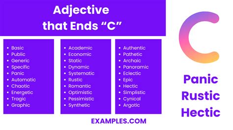 150+ Words Ending with C List, Meaning, PDF