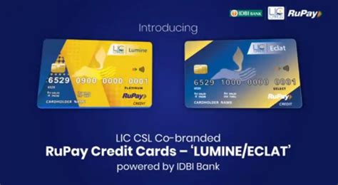 LIC Cards Services, IDBI Bank launch RuPay credit cards Lumine, Eclat
