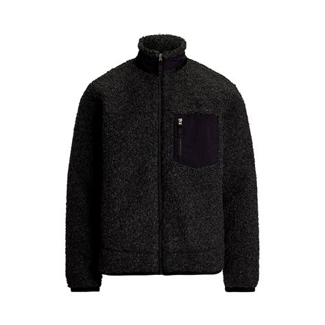 Polo Ralph Lauren | Pile Fleece Hybrid Jacket | Men | Black Marl Htr ...