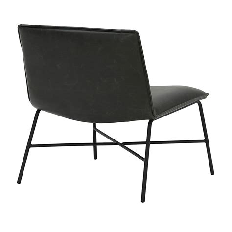 Zoey Faux Leather Accent Chair, Black | At Home