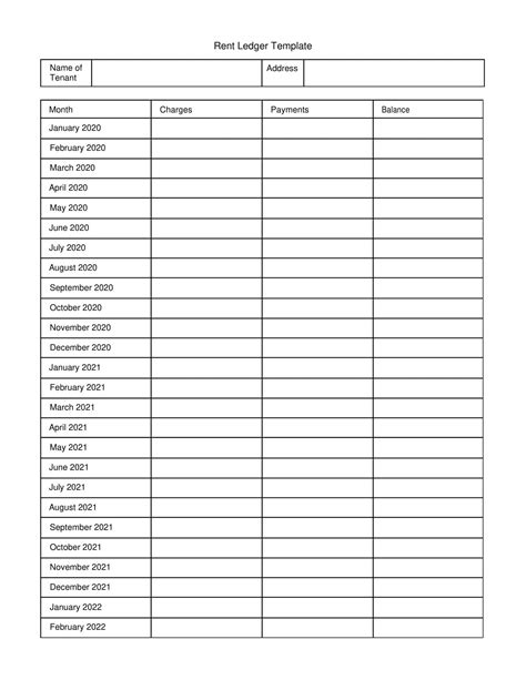 Rental Ledger Template Free at Jeri Burris blog