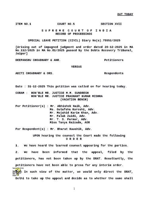 Supreme Court Proceedings: Special Leave Petition (Civil) 755512025 ...