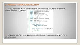 Image result for Library Management System Java Project Output Screen Issue Book