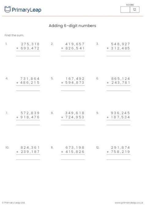 Image result for Adding 6 Digit Numbers