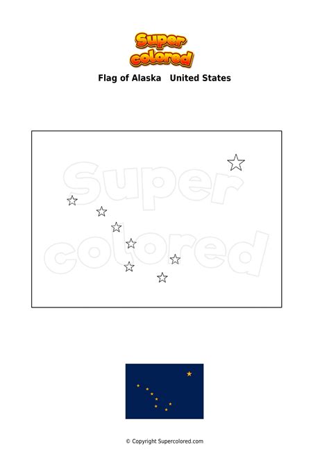 Coloring page Flag of Alaska United States