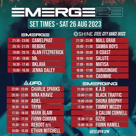 EMERGE Belfast line-up, stage times, tickets, transport, parking and ...