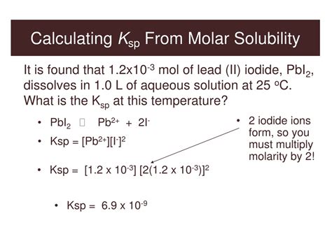 PPT - The Solubility Product Constant, K sp PowerPoint Presentation ...