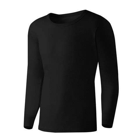 HAiming Men's Thermal Long Sleeve Undershirt Thick Crewneck Underwear ...