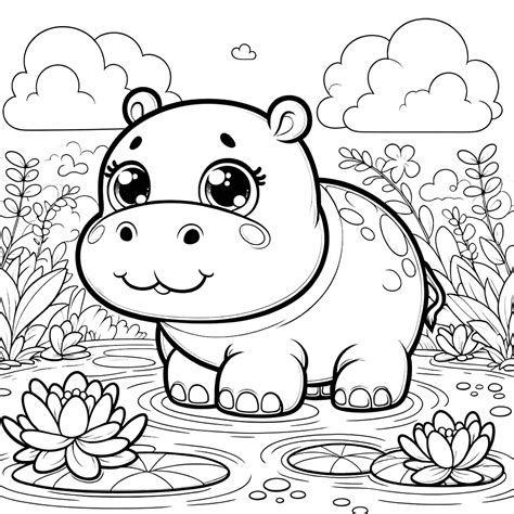 Hippopotamus Coloring Pages - Coloring Pages Gem