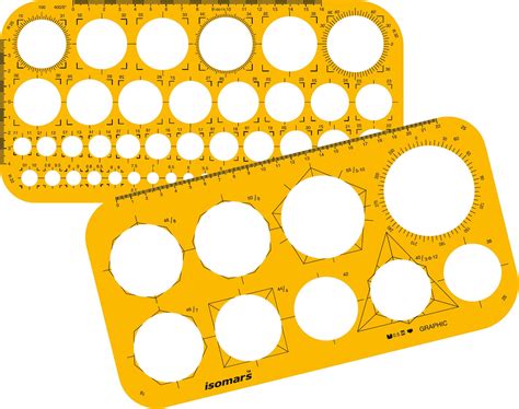 Isomars Circle Templates For Drawing Drafting - Set of 2 : Amazon.in ...
