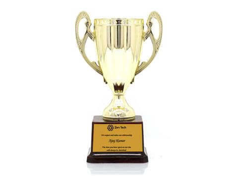 Grace Gold Trophy - Buy Vintage Wooden Trophy Online - Printo.in