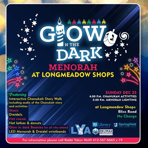 Glow in the Dark Menorah, Longmeadow Shops, 25 December 2022 | AllEvents.in