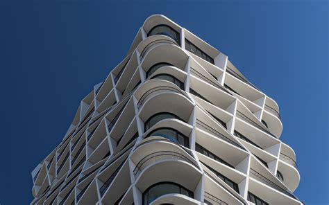 Download wallpaper 3840x2400 building, edges, balconies, architecture ...