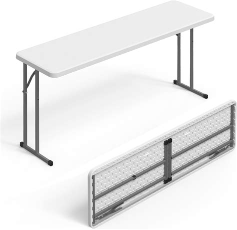 Amazon.com: VINGLI 5 FT Narrow Folding Table,Premium Quality HDPE ...