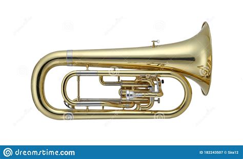 Golden Euphonium, Euphoniums, Brass Music Instrument Isolated on White ...