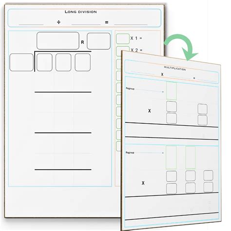 Buy Division Math Practice Double Sided Multiplication Whiteboard 9 x ...