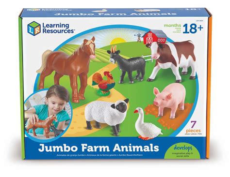 Learning Resources, Jumbo Farm Animals ชุดสัตว์เลี้ยงในฟาร์ม 7 ชิ้น ...