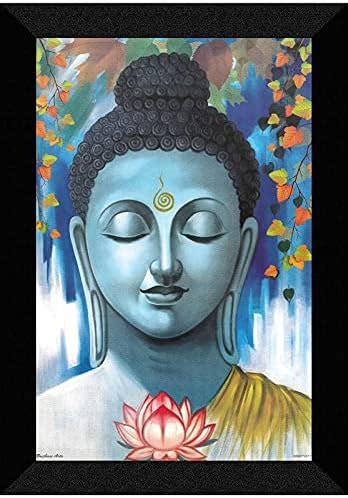 Ritwika's Abstract Wall Art of Meditating Buddha In Blue Hue Religious ...