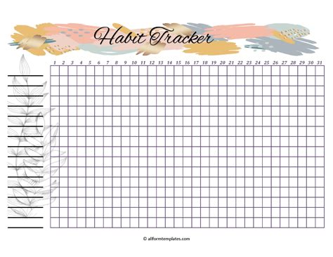 Habit Tracker Printable Free Pdf - Printable Habit Tracker