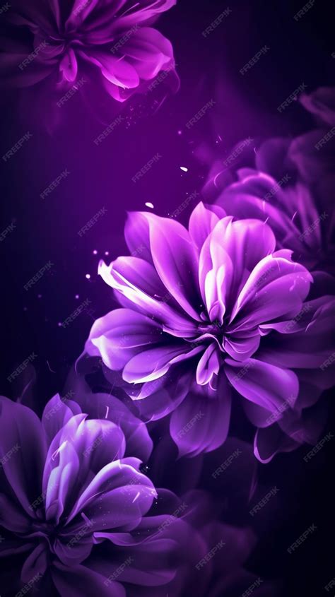 Premium AI Image | Purple flowers on a black background