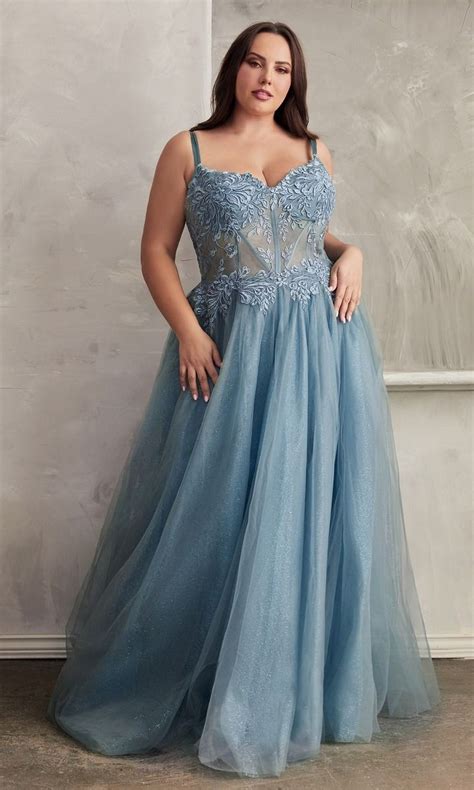 Ladivine C150C Long Plus-Size Prom Dress - PromGirl
