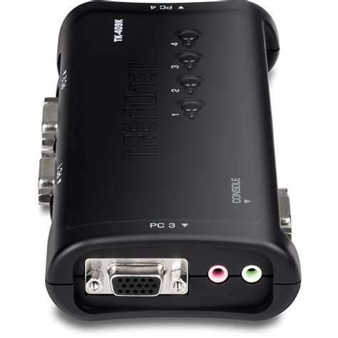 Switch KVM USB de 4 puertos con audio - TRENDnet TK-409K