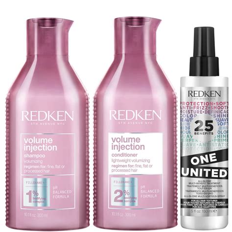 Redken Volume Injection Shampoo, Conditioner and One United Treatment ...