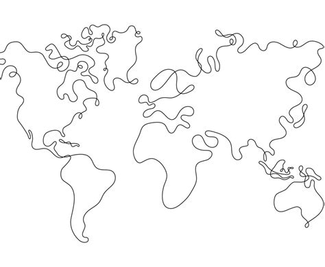 Simple Line World Map 的图像结果