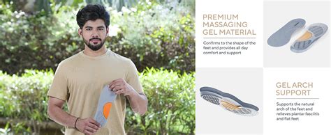 FOVERA Arch Support Gel Insole Pair - Shoe Inserts for Flat Feet ...