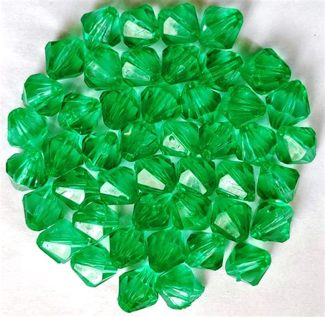 GoSetGet! LITE Green 10mm (400 Pcs) Bicone Macrame Crystal Plastic ...